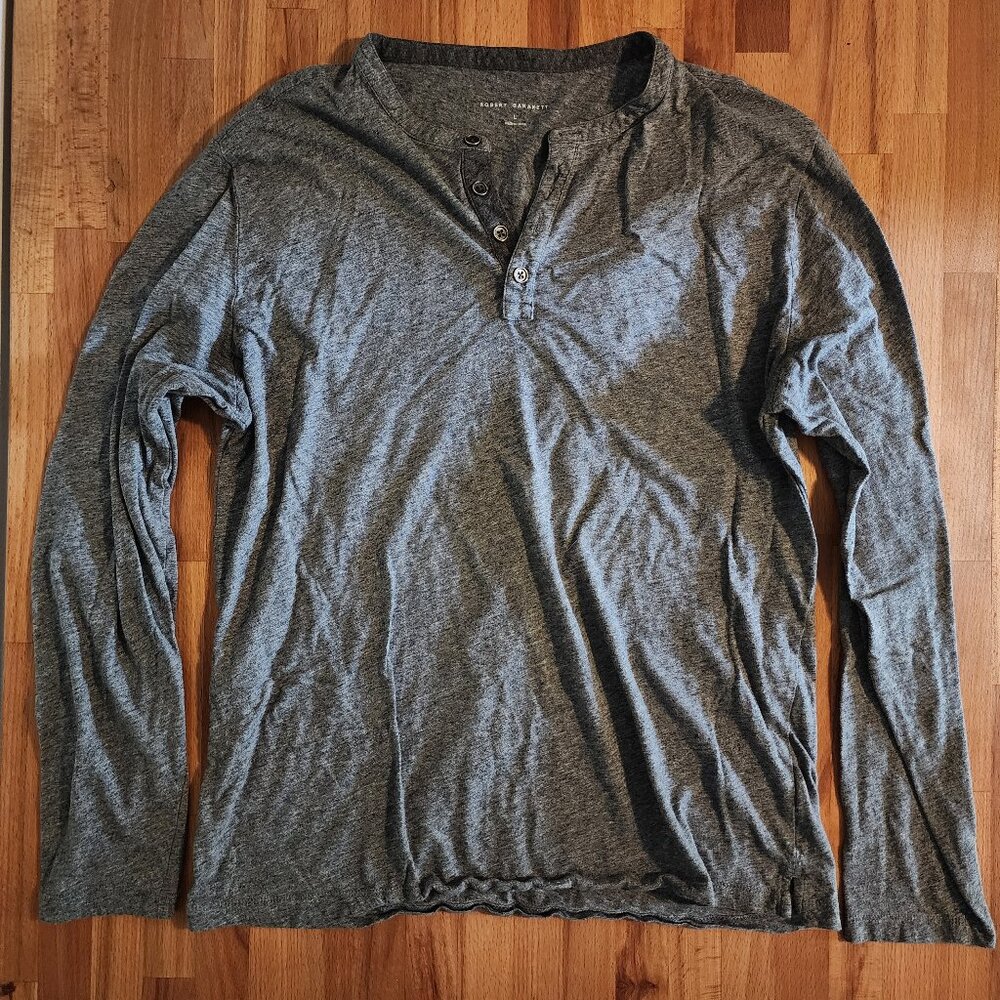 Robert Barakett Grey LS Henley Tshirt Flynn